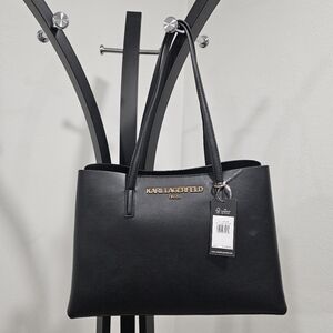 BNWT Karl Lagerfeld Black Tote with Gold Accents
